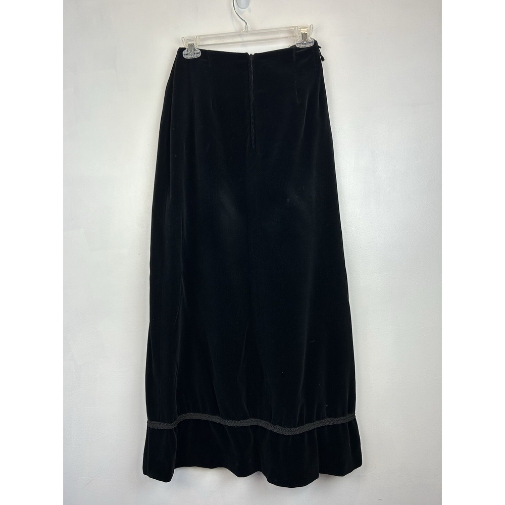 Vintage Velvet Maxi Skirt XS Black Y2K Wimsygoth Grunge Goth Dark Feminine - Picture 2 of 5